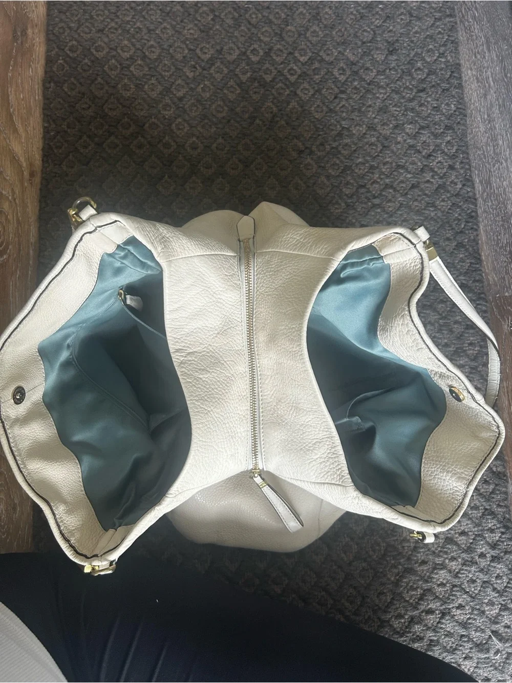 Coach Cream Pebbled Leather Hobo bag